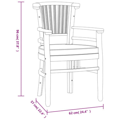 Set da Pranzo per Giardino 3 pz in Legno Massello di Teak - homemem39