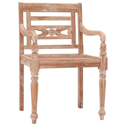 Batavia Chairs 4 pcs in Washed White Solid Teak Wood