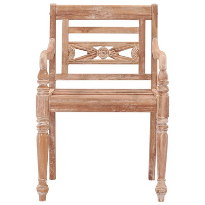 Sedie Batavia 6 pz in Legno Massello di Teak Bianco Slavato