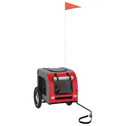 Rimorchio da Bici per Animali Rosso e Grigio Oxford e Ferro - homemem39