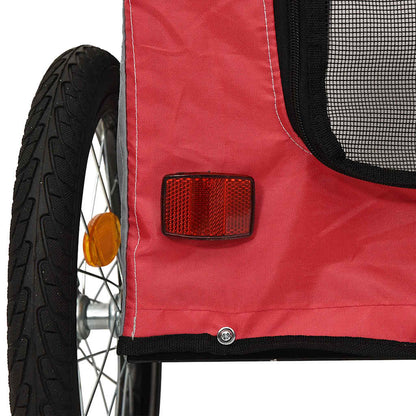 Rimorchio da Bici per Animali Rosso e Grigio Oxford e Ferro | homemem39