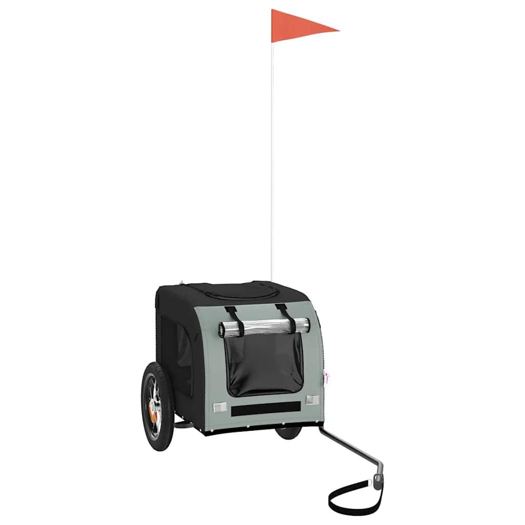 Rimorchio da Bici per Animali Grigio e Nero Oxford e Ferro - homemem39