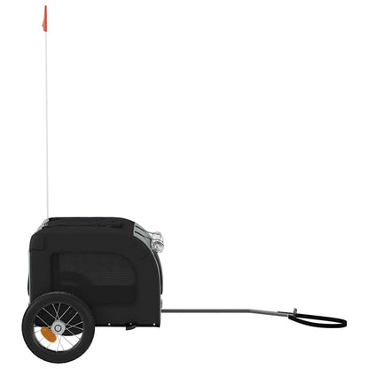 Rimorchio da Bici per Animali Grigio e Nero Oxford e Ferro | homemem39