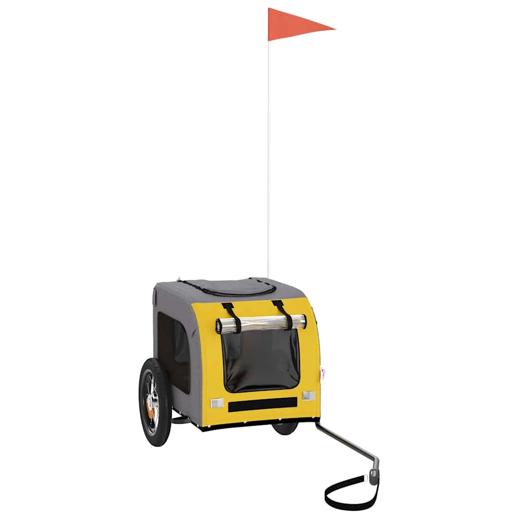 Rimorchio da Bici per Animali Giallo e Grigio Oxford e Ferro - homemem39