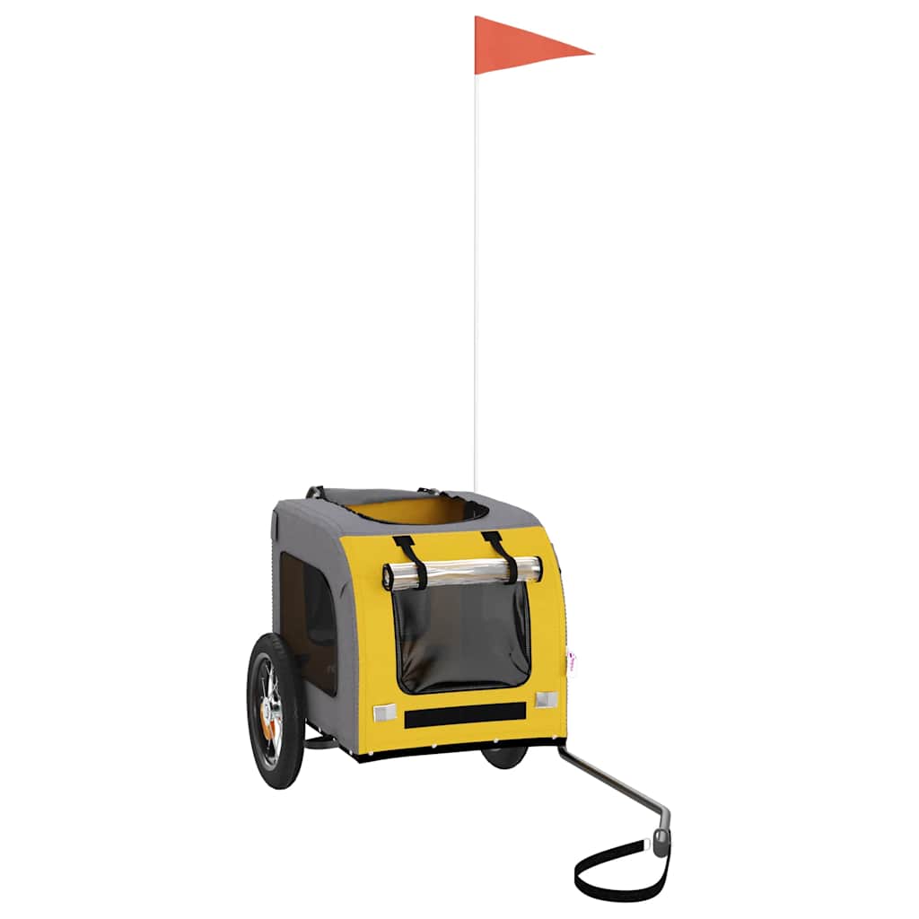 Rimorchio da Bici per Animali Giallo e Grigio Oxford e Ferro - homemem39