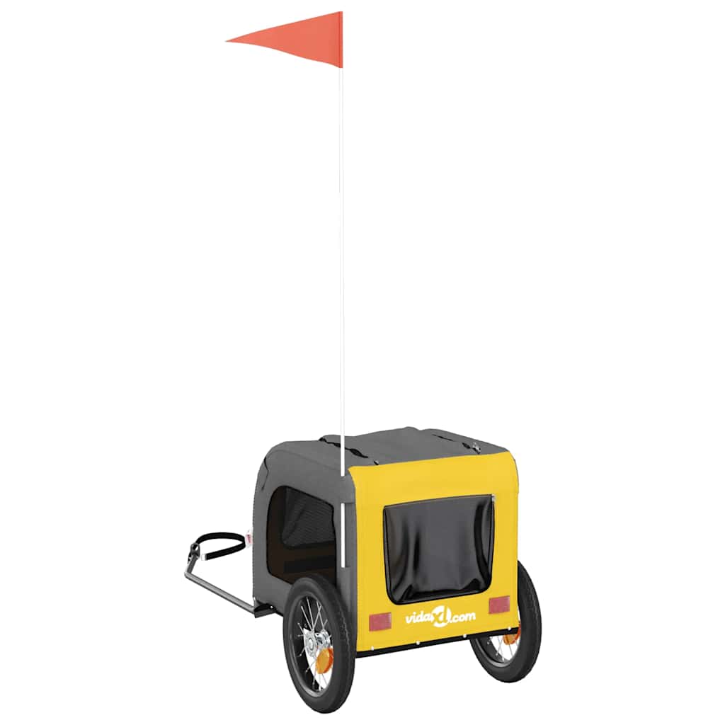 Rimorchio da Bici per Animali Giallo e Grigio Oxford e Ferro - homemem39