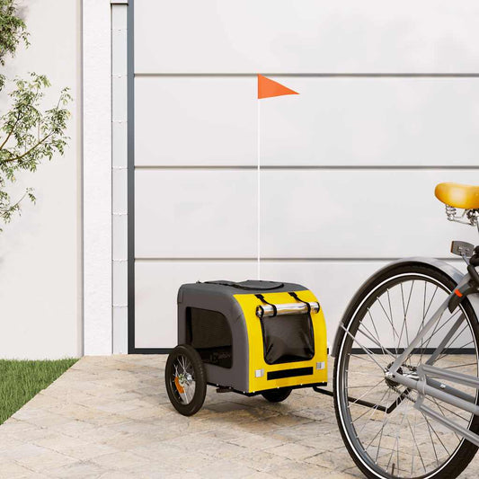 Rimorchio da Bici per Animali Giallo e Grigio Oxford e Ferro | homemem39