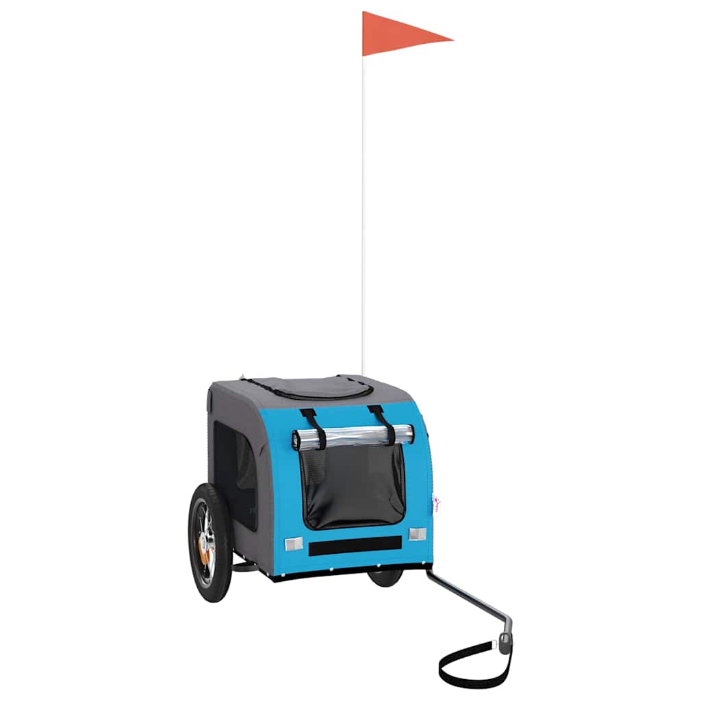 Rimorchio da Bici per Animali Blu e Grigio Oxford e Ferro - homemem39