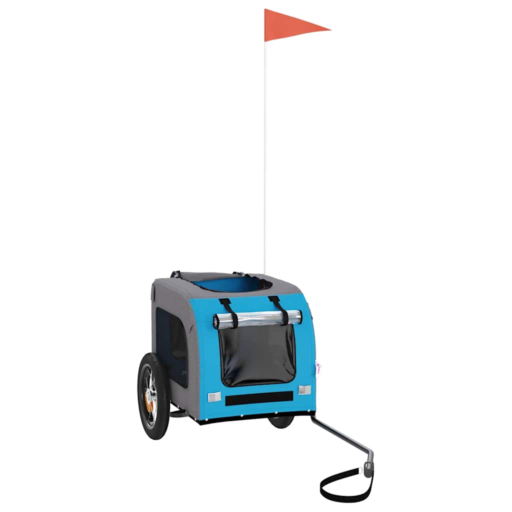 Rimorchio da Bici per Animali Blu e Grigio Oxford e Ferro - homemem39