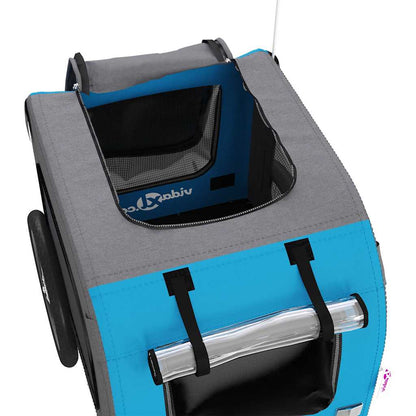 Rimorchio da Bici per Animali Blu e Grigio Oxford e Ferro - homemem39