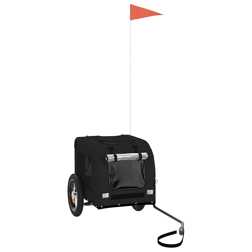 Rimorchio da Bici per Animali Nero Oxford e Ferro