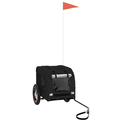 Rimorchio da Bici per Animali Nero Oxford e Ferro