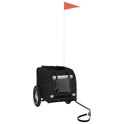 Rimorchio da Bici per Animali Nero Oxford e Ferro