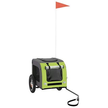 Rimorchio da Bici per Animali Verde e Grigio Oxford e Ferro - homemem39