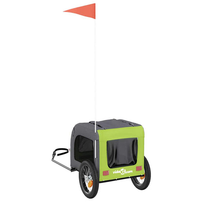 Rimorchio da Bici per Animali Verde e Grigio Oxford e Ferro - homemem39