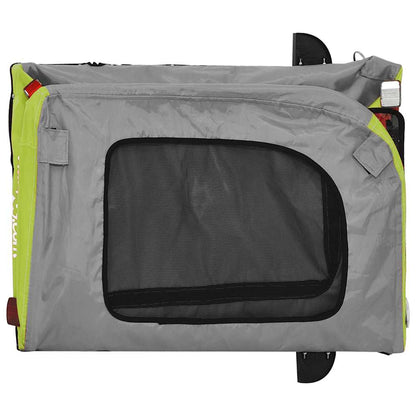 Rimorchio da Bici per Animali Verde e Grigio Oxford e Ferro | homemem39