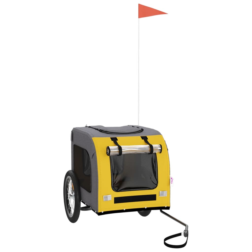 Rimorchio da Bici per Animali Giallo e Grigio Oxford e Ferro - homemem39