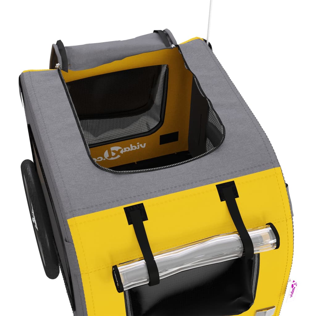 Rimorchio da Bici per Animali Giallo e Grigio Oxford e Ferro - homemem39