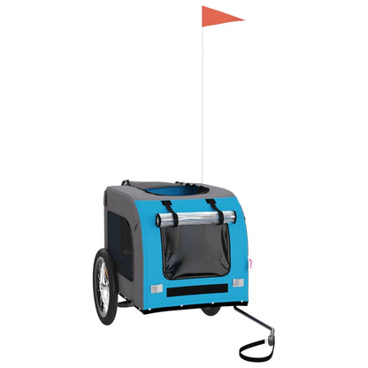 Rimorchio da Bici per Animali Blu e Grigio Oxford e Ferro - homemem39