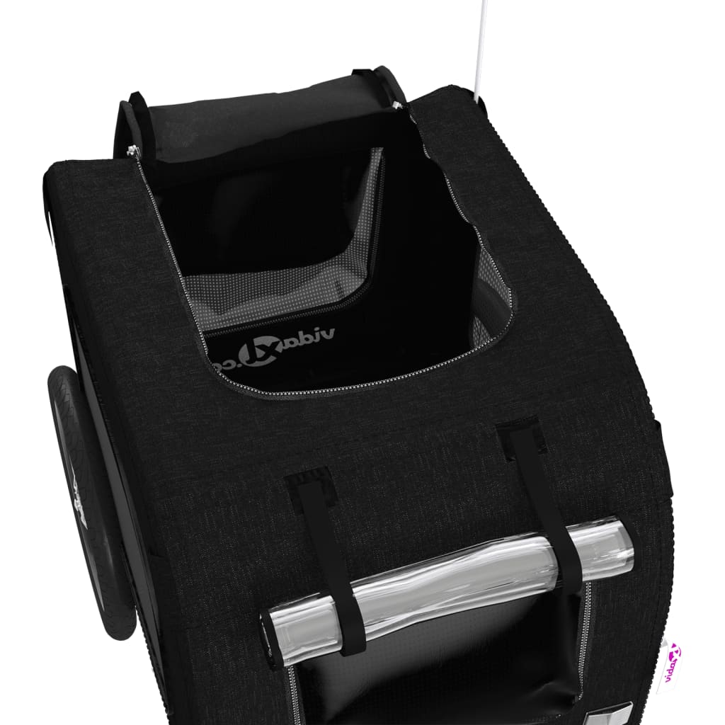 Rimorchio da Bici per Animali Nero Oxford e Ferro - homemem39