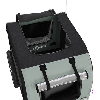 Rimorchio da Bici per Animali Grigio e Nero Oxford e Ferro - homemem39