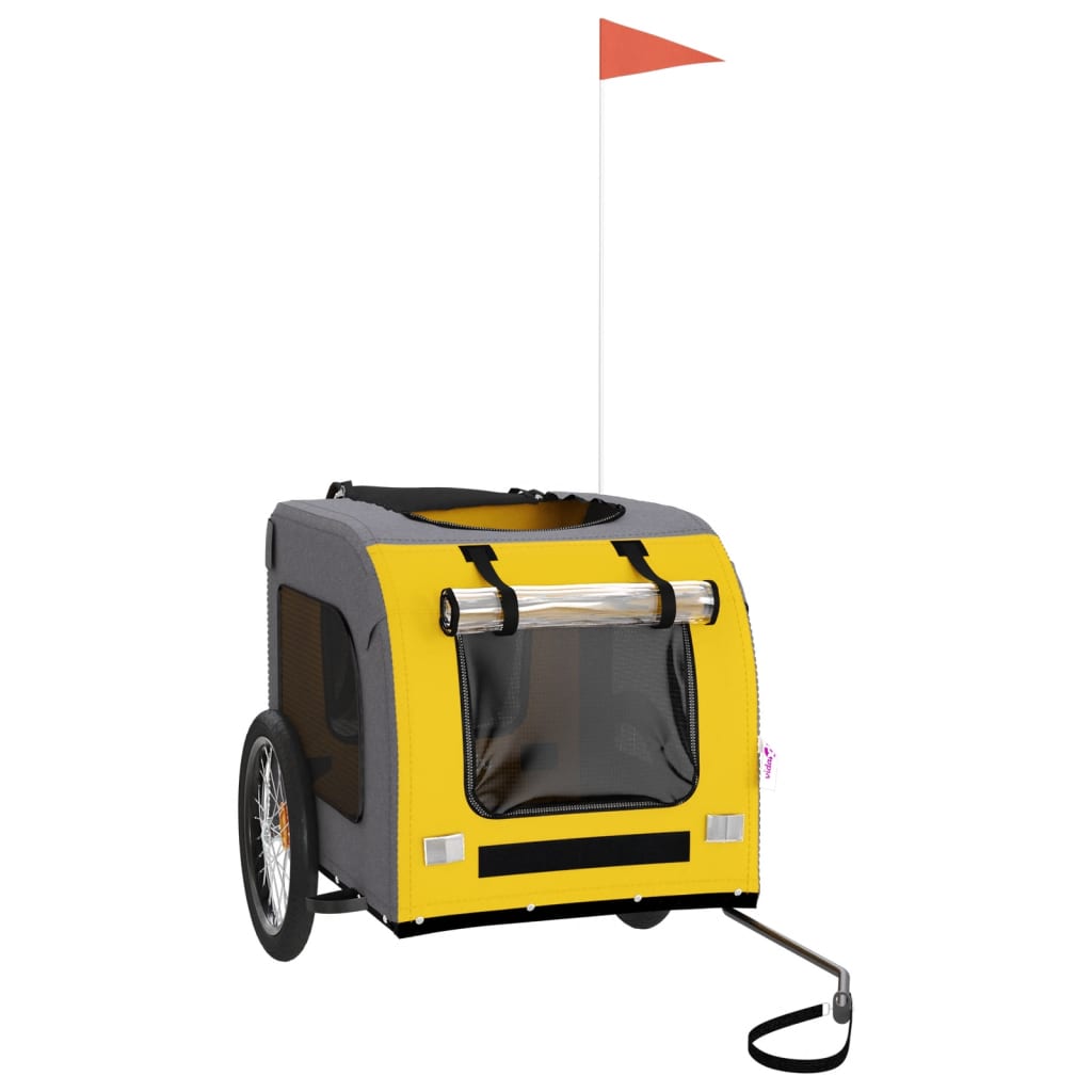 Rimorchio da Bici per Animali Giallo e Grigio Oxford e Ferro - homemem39