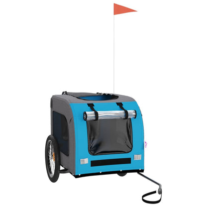 Rimorchio da Bici per Animali Blu e Grigio Oxford e Ferro - homemem39