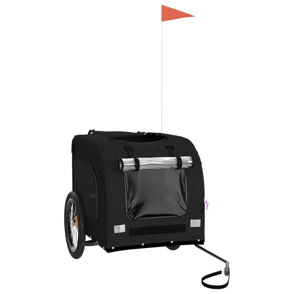 Rimorchio da Bici per Animali Nero Oxford e Ferro - homemem39