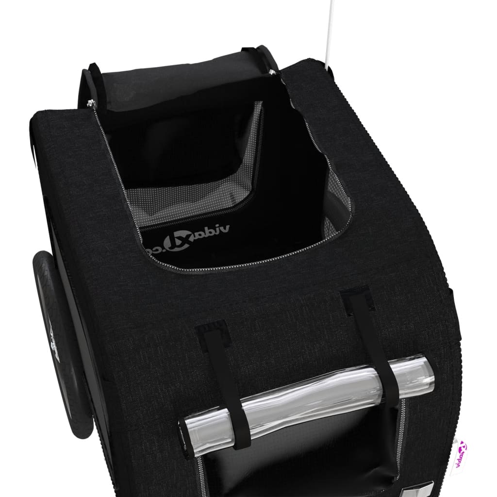 Rimorchio da Bici per Animali Nero Oxford e Ferro - homemem39