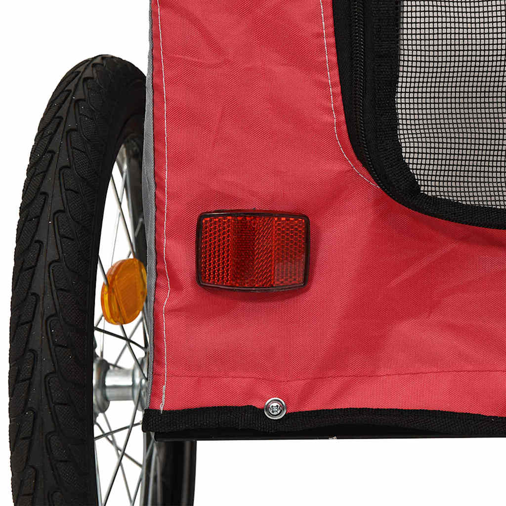 Rimorchio per bicicletta per animali domestici Rosso e grigio | homemem39