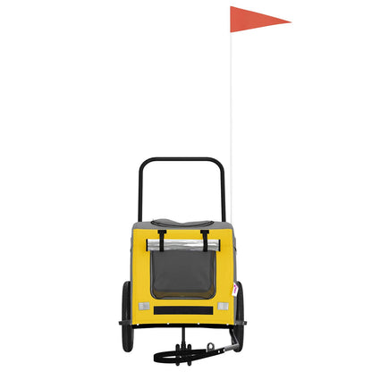 Rimorchio per bicicletta per animali domestici Giallo e Grigio