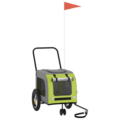 Rimorchio per bicicletta per animali domestici Verde e grigio