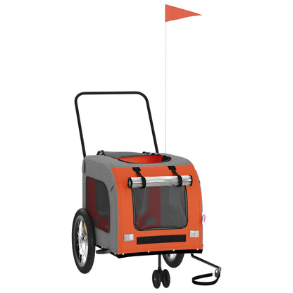 Rimorchio da Bici per Animali Arancione e Grigio Oxford e Ferro - homemem39