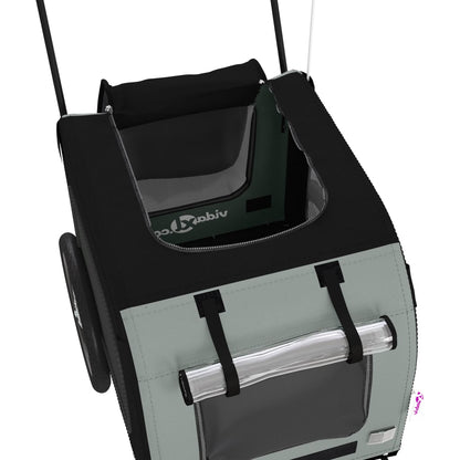 Rimorchio da Bici per Animali Nero e Grigio Oxford e Ferro - homemem39