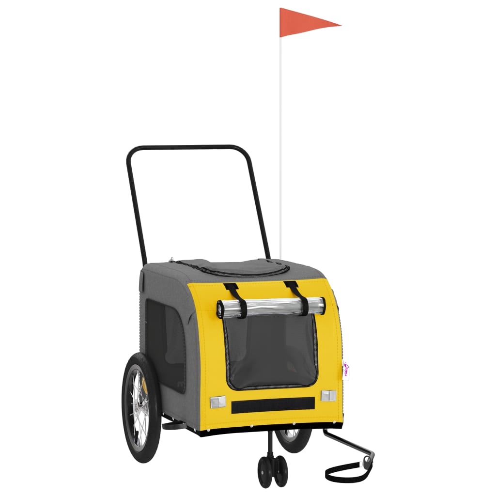 Rimorchio da Bici per Animali Giallo e Grigio Oxford e Ferro - homemem39