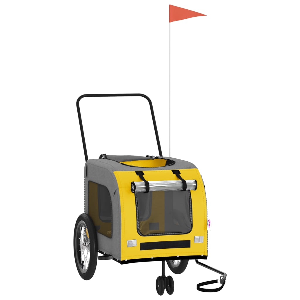 Rimorchio da Bici per Animali Giallo e Grigio Oxford e Ferro - homemem39