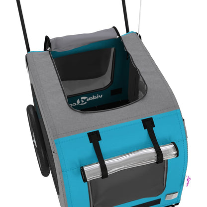 Rimorchio da Bici per Animali Blu e Grigio Oxford e Ferro - homemem39