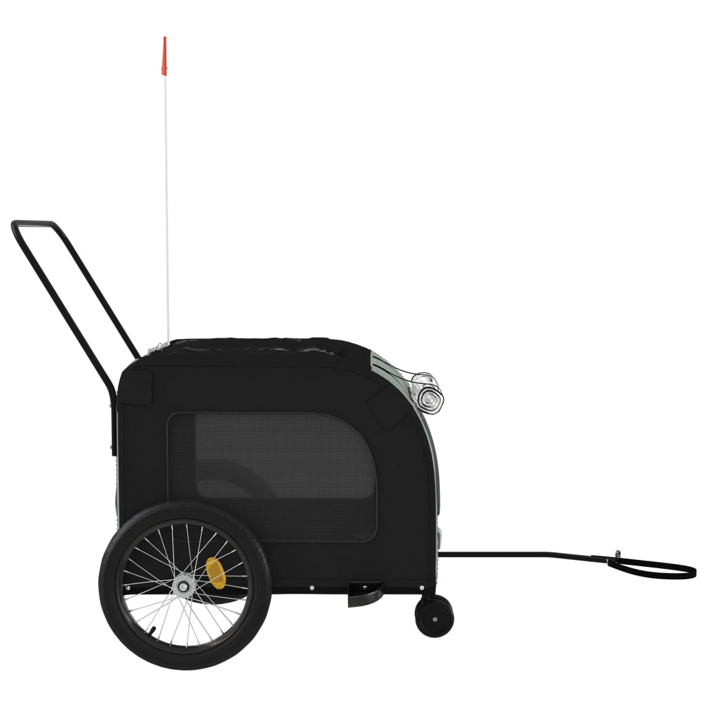 Rimorchio da Bici per Animali Nero e Grigio Oxford e Ferro | homemem39