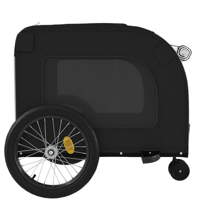 Rimorchio da Bici per Animali Nero e Grigio Oxford e Ferro | homemem39