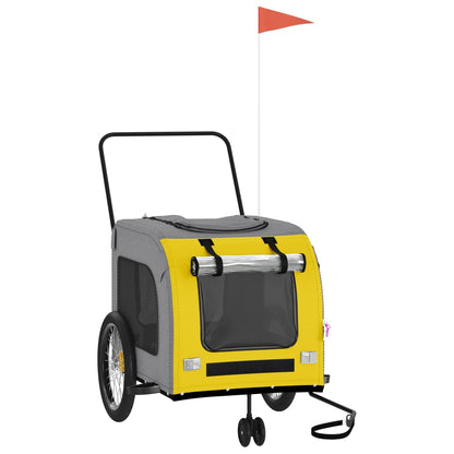 Rimorchio da Bici per Animali Giallo e Grigio Oxford e Ferro - homemem39