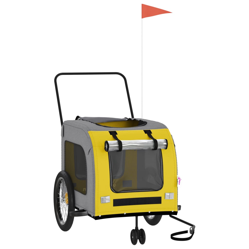 Rimorchio da Bici per Animali Giallo e Grigio Oxford e Ferro - homemem39
