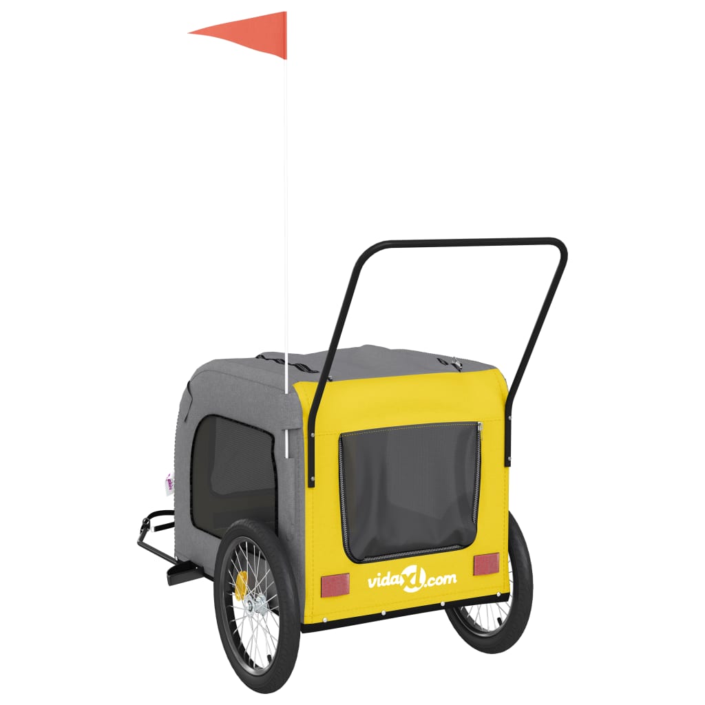 Rimorchio da Bici per Animali Giallo e Grigio Oxford e Ferro - homemem39