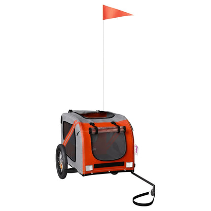 Rimorchio da Bici per Animali Arancione e Grigio Oxford e Ferro - homemem39