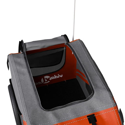 Rimorchio da Bici per Animali Arancione e Grigio Oxford e Ferro - homemem39