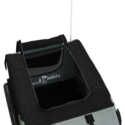 Rimorchio da Bici per Animali Grigio e Nero Oxford e Ferro - homemem39