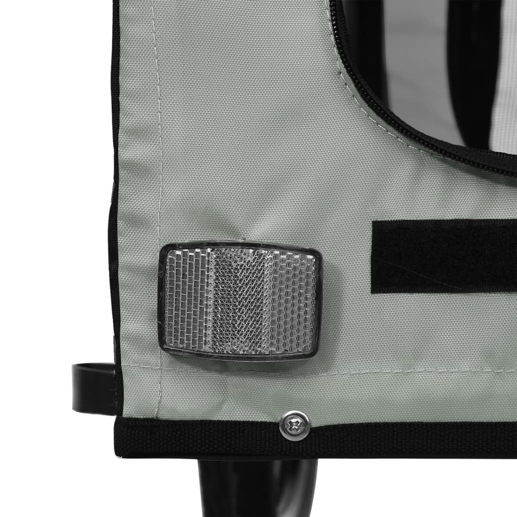 Rimorchio da Bici per Animali Grigio e Nero Oxford e Ferro - homemem39