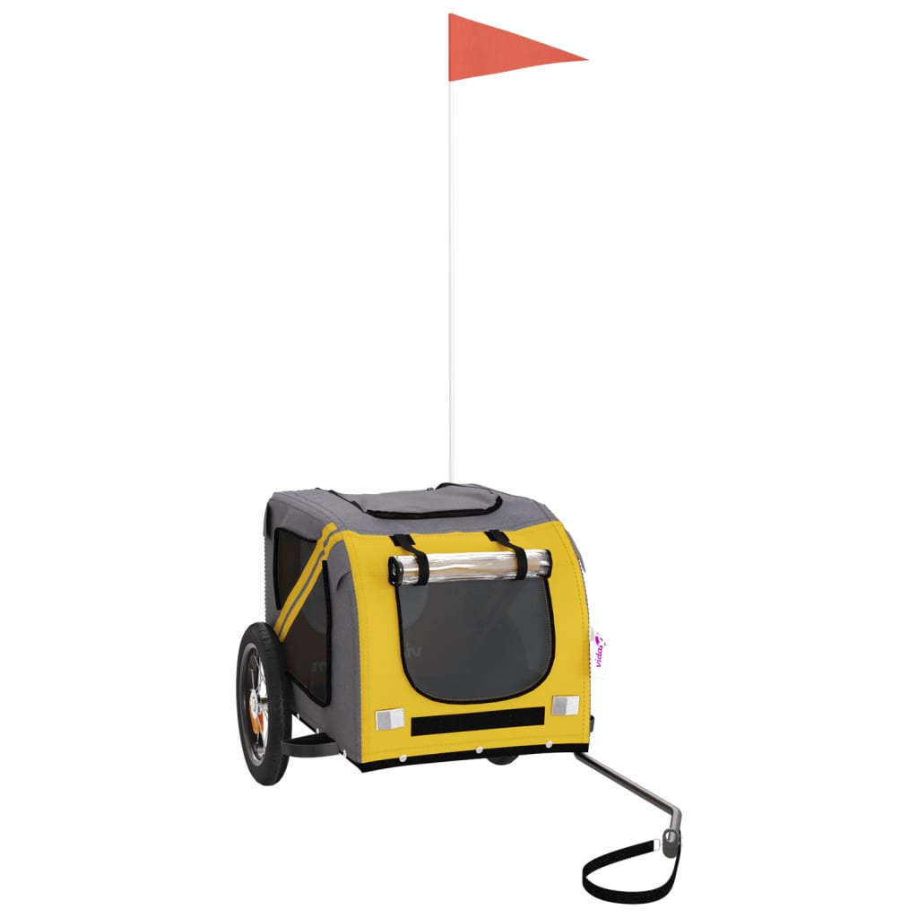 Rimorchio da Bici per Animali Giallo e Grigio Oxford e Ferro - homemem39