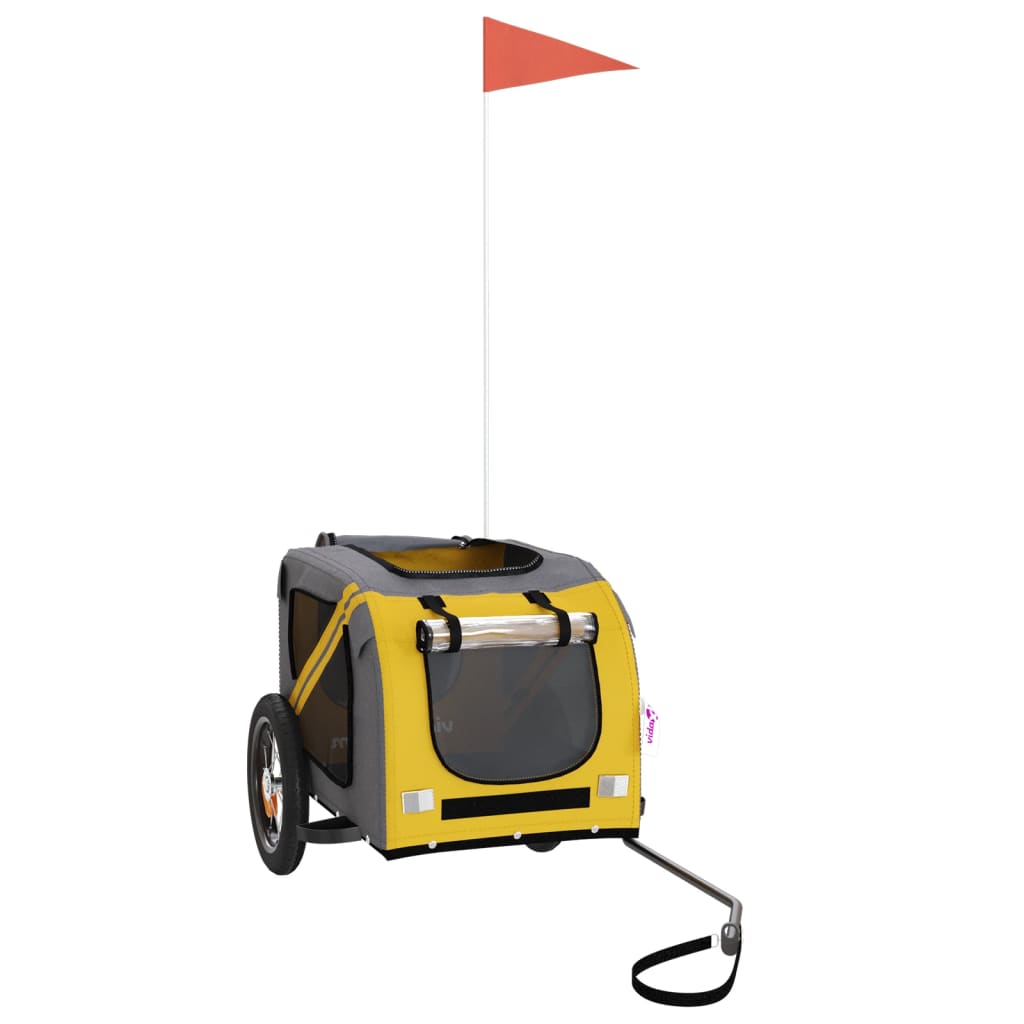 Rimorchio da Bici per Animali Giallo e Grigio Oxford e Ferro - homemem39