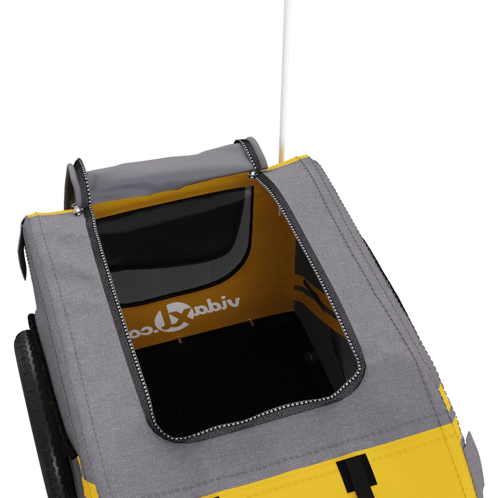 Rimorchio da Bici per Animali Giallo e Grigio Oxford e Ferro - homemem39