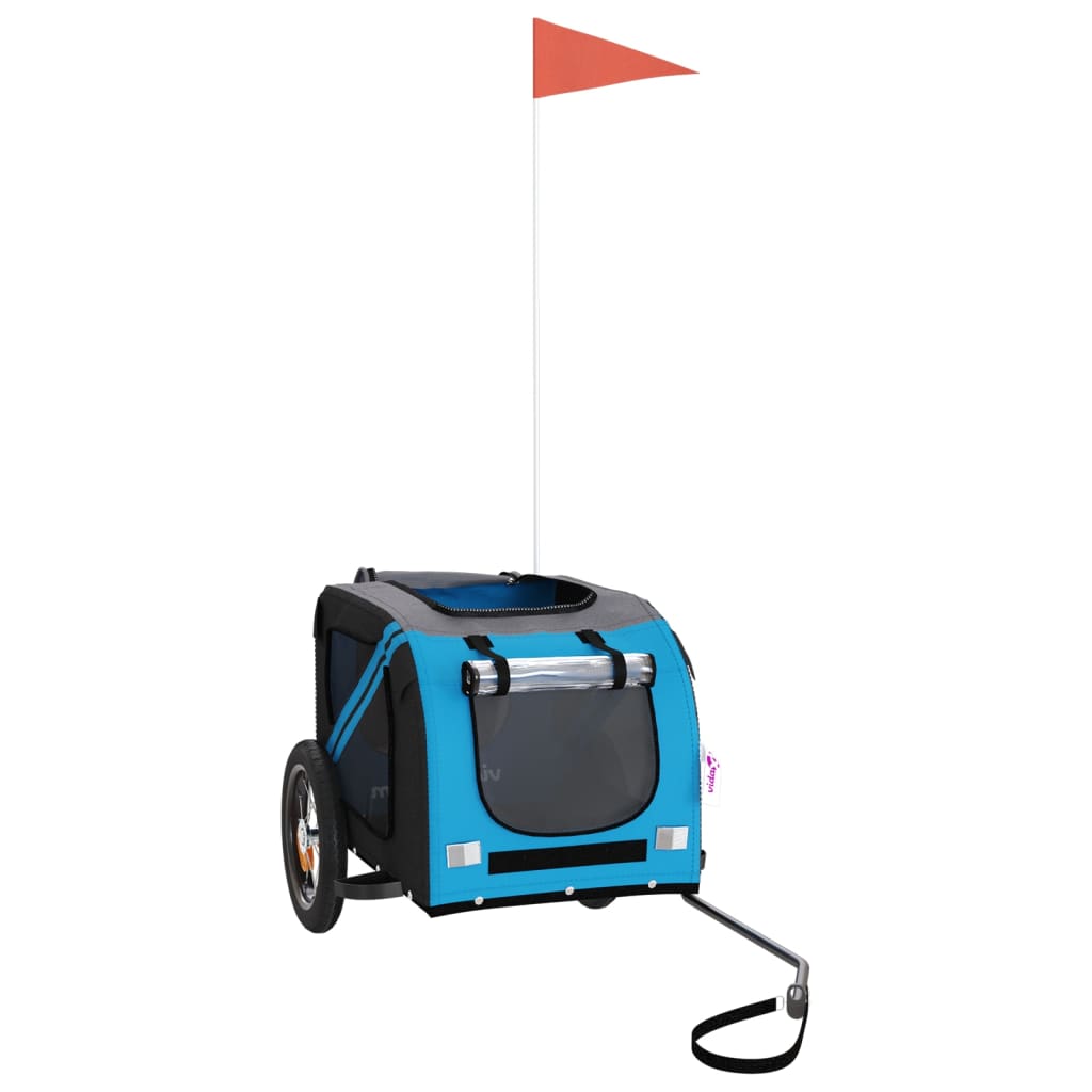 Rimorchio da Bici per Animali Blu e Grigio Oxford e Ferro - homemem39